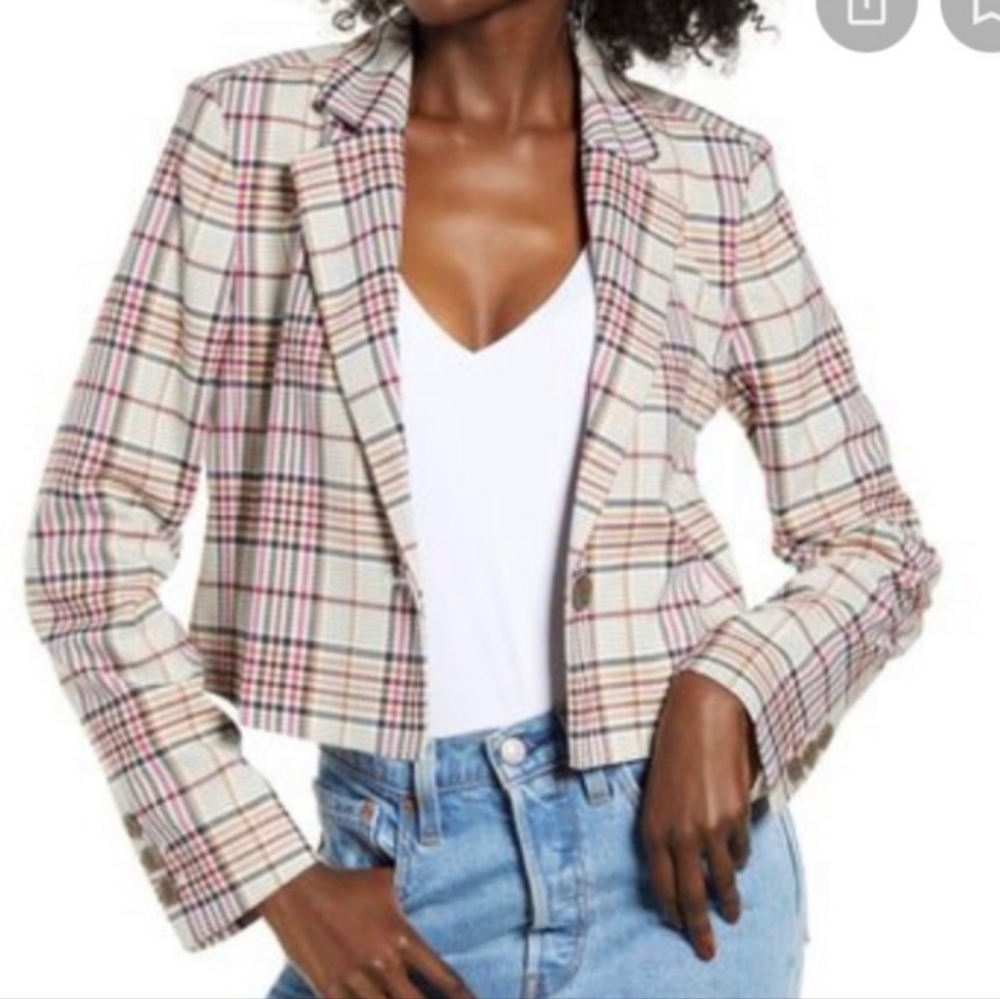 Leith Plaid One Button Blazer Size XL